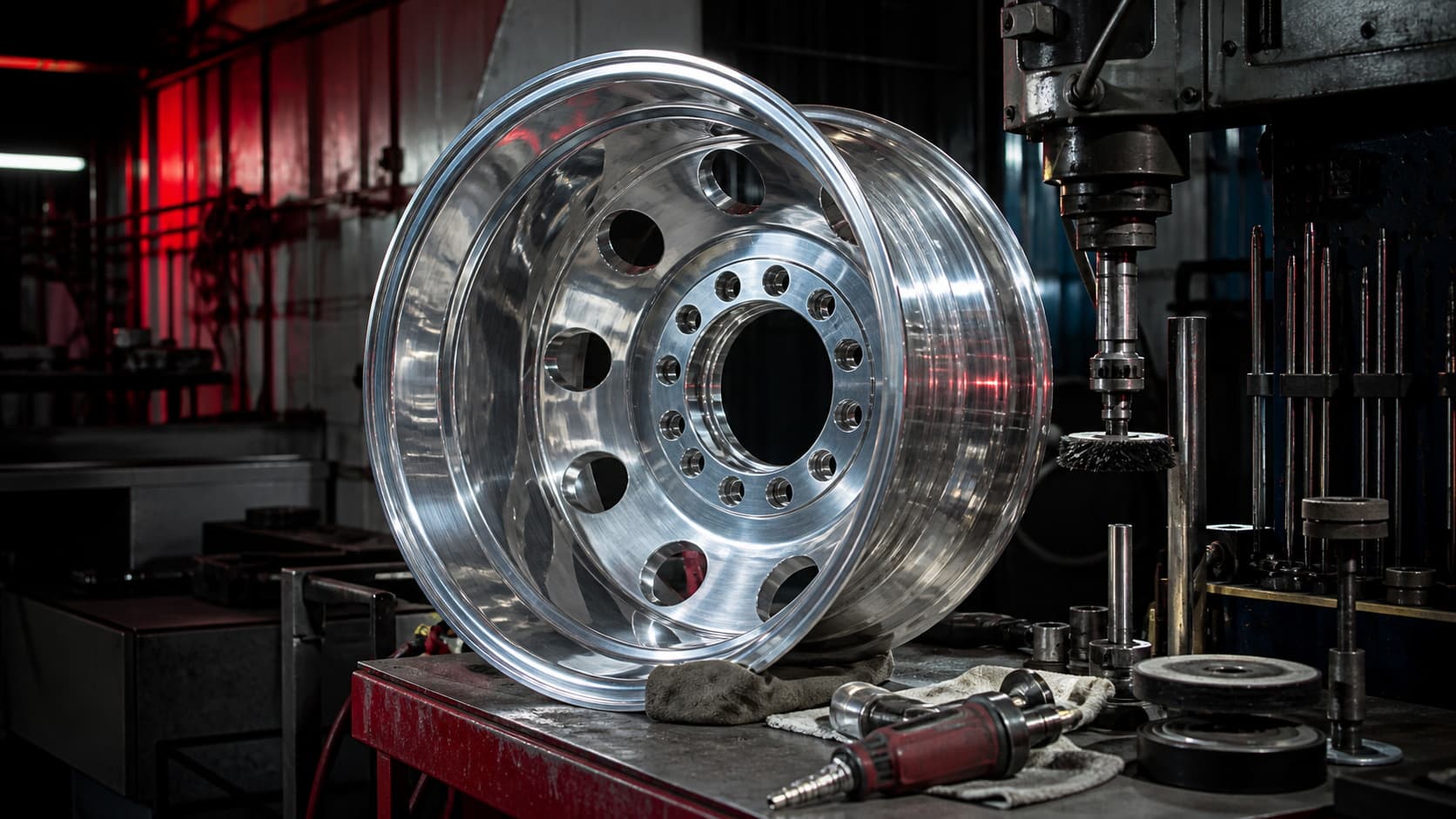 Wheel polishing and machining atmosphere image for Diesel Wheels services