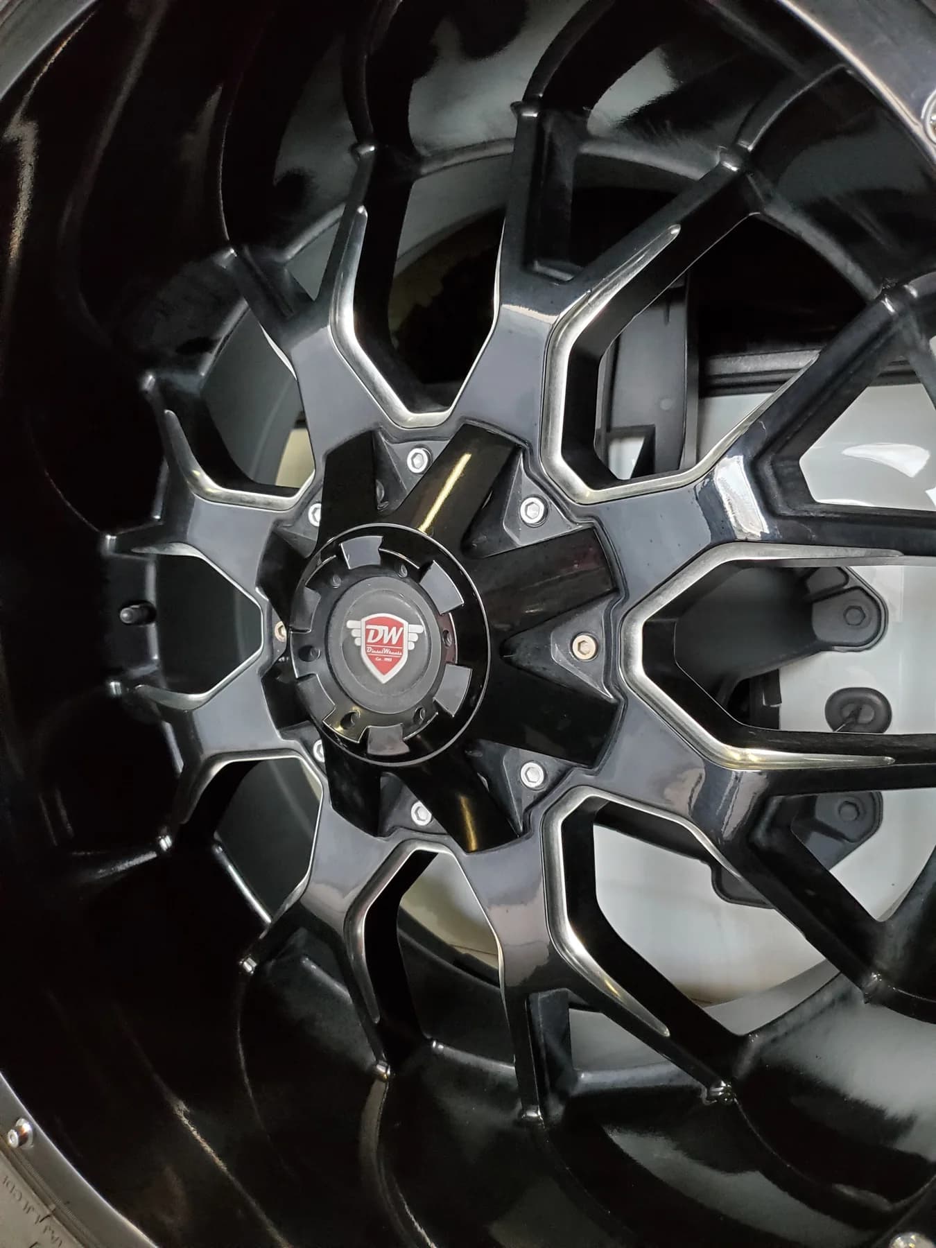 Close display of black and machined Diesel Wheels designs